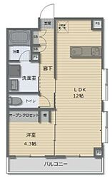 ダイアパレス妙蓮寺 1LDKの間取図画像