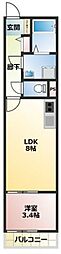 グリッター香椎 1LDKの間取図画像