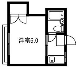 コーポ福田A棟 1Kの間取図画像