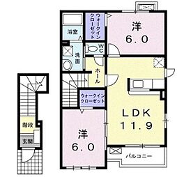 ブライトガーデンA 2LDKの間取図画像