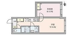 ラシクラス野方 2Kの間取図画像
