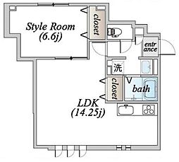 J.URBAN浦和 1LDKの間取図画像