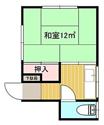 須山荘 1階1Kの間取り