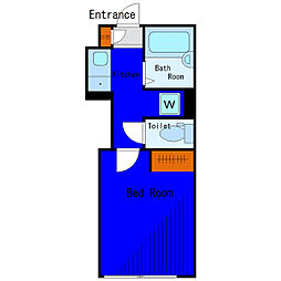 東急池上線 池上駅 徒歩3分の賃貸アパート 1階1Kの間取り