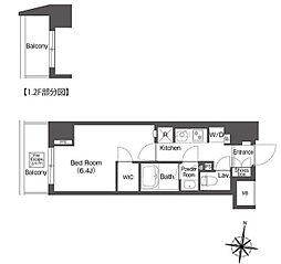 コンフォリア森下リバーサイド 1階1Kの間取り