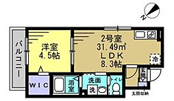 LUNIGHT都賀 1LDKの間取図画像