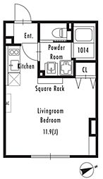 グランパセオ市谷仲之町 2階ワンルームの間取り