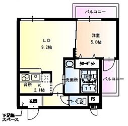 JR片町線(学研都市線) 徳庵駅 徒歩8分の賃貸アパート 3階1LDKの間取り