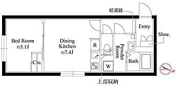 アバンティア西新宿I 1DKの間取図画像