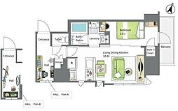 AIFLAT若松河田 9階1LDKの間取り