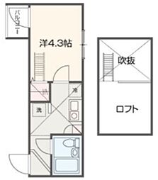 MELDIA浅草 2階1Kの間取り