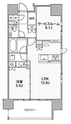 ディームス渋谷本町 3階1SLDKの間取り