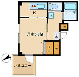 第28シンエイビル 1Kの間取図画像