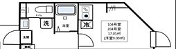 K.F新柴又 ワンルームの間取図画像