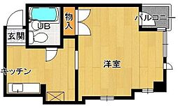 ベルクハイム 1Kの間取図画像