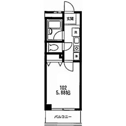 アンビシャス21新川崎 1Kの間取図画像