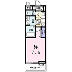 キアーロ下田 1Kの間取図画像