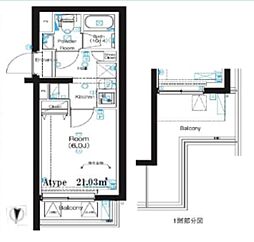 MA-RO井土ヶ谷 1Kの間取図画像