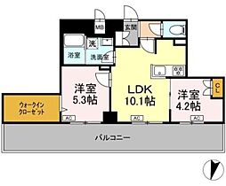 ロイジェント豊島園 2LDKの間取図画像