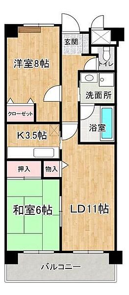 アロンディール 302｜神奈川県横浜市青葉区松風台(賃貸マンション2LDK・3階・58.07㎡)の写真 その1