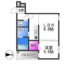 フジパレス花園1番館 1LDKの間取図画像