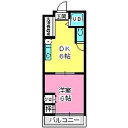 伊勢コーポ 1DKの間取図画像
