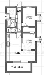 貴賓館 2LDKの間取図画像