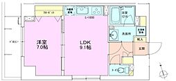 銀座レジデンス参番館 1LDKの間取図画像