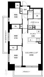 アーバンパーク谷在家 8階3LDKの間取り
