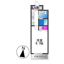 ルミエール巽南 1Kの間取図画像