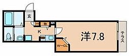 クレストハイム 1Kの間取図画像