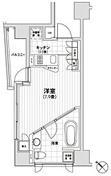 カスタリア銀座 10階ワンルームの間取り