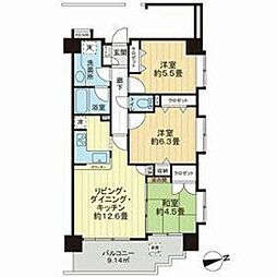 ロイヤルタワー春日 3LDKの間取図画像