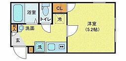 京成本線 京成町屋駅 徒歩13分の賃貸マンション 1階1Kの間取り