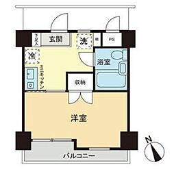 スペーシア西新宿 1Kの間取図画像