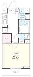 エスポアール 1Kの間取図画像