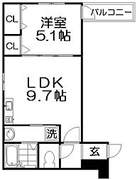 サンセレーノ minami 1階1LDKの間取り