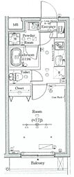 スカイコートグレース世田谷弦巻 1Kの間取図画像