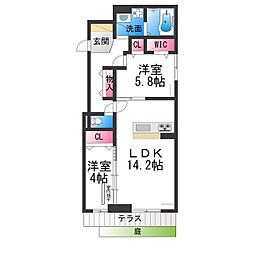 ディーレガシー中百舌鳥 2LDKの間取図画像