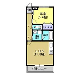 サンシティーK 1LDKの間取図画像