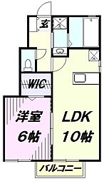 サンモール北入曽C 1LDKの間取図画像