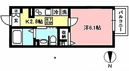 グランデ中野島 1Kの間取図画像