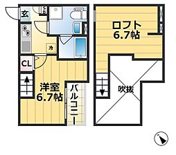 Primo 1Kの間取図画像