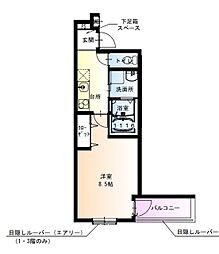 JR片町線(学研都市線) 徳庵駅 徒歩6分の賃貸アパート 3階1Kの間取り