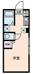 久が原ハイツ 1Kの間取図画像