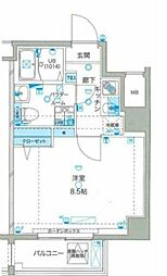 GENOVIA Tokyo North green veil 4階1Kの間取り