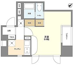 フレスカ代々木上原2 ワンルームの間取図画像