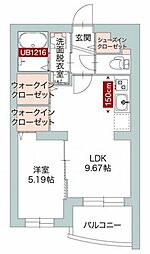 CasaRegina 1LDKの間取図画像