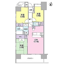 グランカーサ新小岩 3LDKの間取図画像