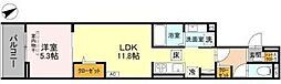 越谷市中町アパート 1LDKの間取図画像